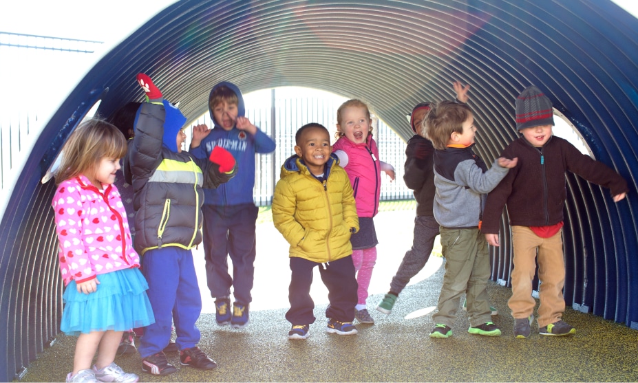 Rooftop playground at the Suzuki School